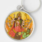 Mahishasur Mardini Durga Sleutelhanger (Voorkant)