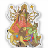 Mahishasur Mardini Durga Stickers (Voorkant)