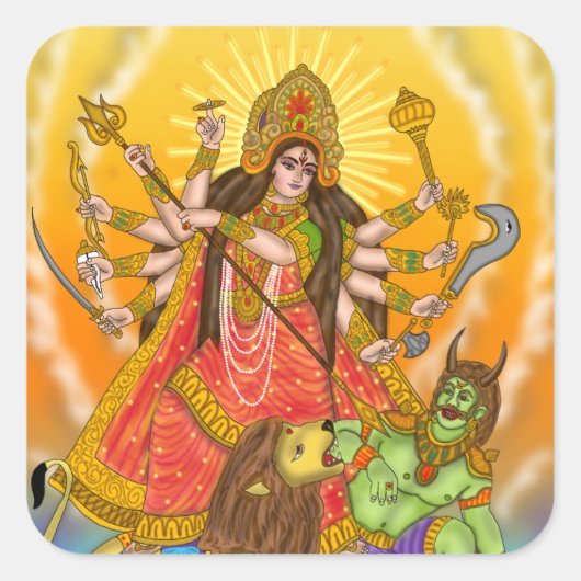 Mahishasur Mardini Durga Stickers (Voorkant)