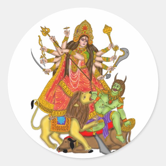 Mahishasur Mardini Durga Stickers (Voorkant)