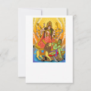 Mahishasur Mardini Durga Wenskaart Bedankkaart