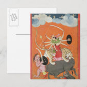 "Mahishasuramardini" uit de "Devimahatmya van Ma Briefkaart (Voorkant / Achterkant)