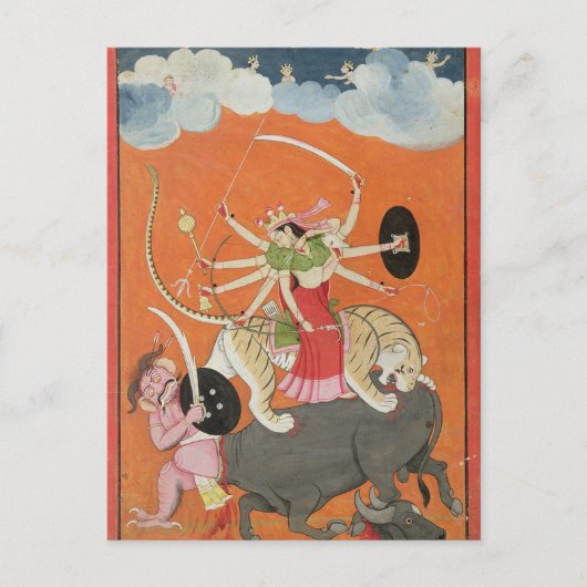 "Mahishasuramardini" uit de "Devimahatmya van Ma Briefkaart (Voorkant)