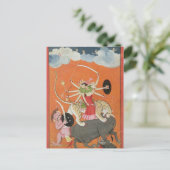 "Mahishasuramardini" uit de "Devimahatmya van Ma Briefkaart (Staand voorkant)