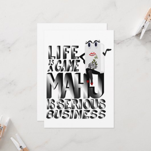 Mahj is Serious Business Kaart (Voorkant / Achterkant in situ)