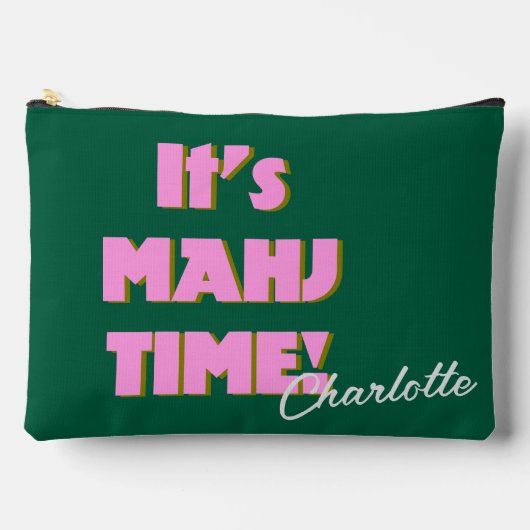 Mahj Mahjong Pink Green Quote Personalized Name Etui (Voorkant)