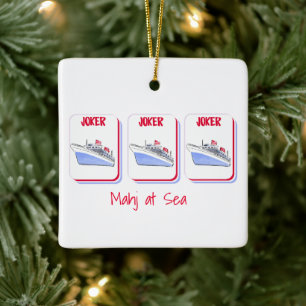 Mahj op Zee Mahjong Persoonlijke Cruise Cadeaus Keramisch Ornament