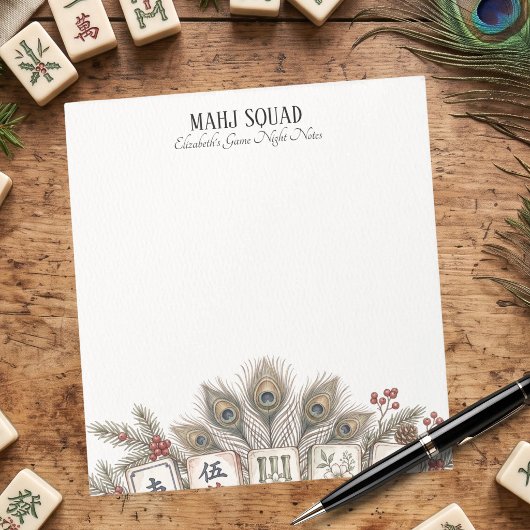 Mahj Squad Game Night Notes Kerstcadeau Notitieblok