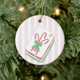 Mahj-y Kerst Kerststok Mahjong Keramisch Ornament