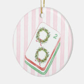 Mahj-y Kerstkrans Mahjong Keramisch Ornament (Links)