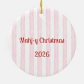 Mahj-y Kerstkrans Mahjong Keramisch Ornament (Achterkant)