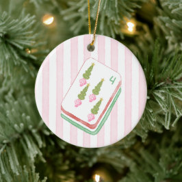 Mahj-y Kerstmis Mahjong Speler Keramisch Ornament