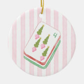 Mahj-y Kerstmis Mahjong Speler Keramisch Ornament (Voorkant)