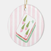 Mahj-y Kerstmis Mahjong Speler Keramisch Ornament (Links)