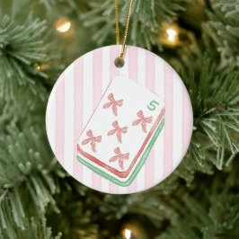 Mahj-y Kerstmis Vijf Lint Mahjong Tegel Keramisch Ornament