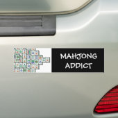 MAHJONG ADDICT BUMPERSTICKER (Op auto)