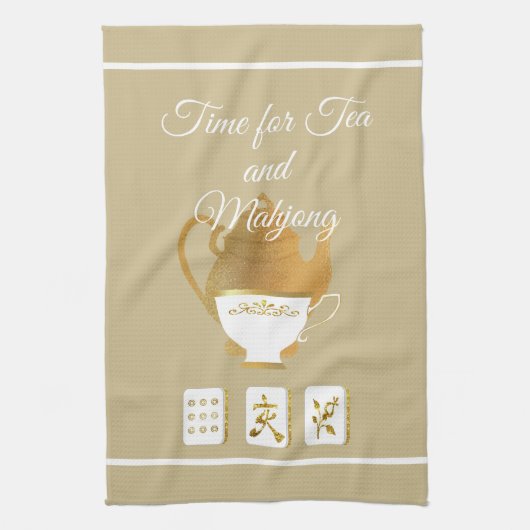 Mahjong and Teacup Kitchen Towels Theedoek (Verticaal)