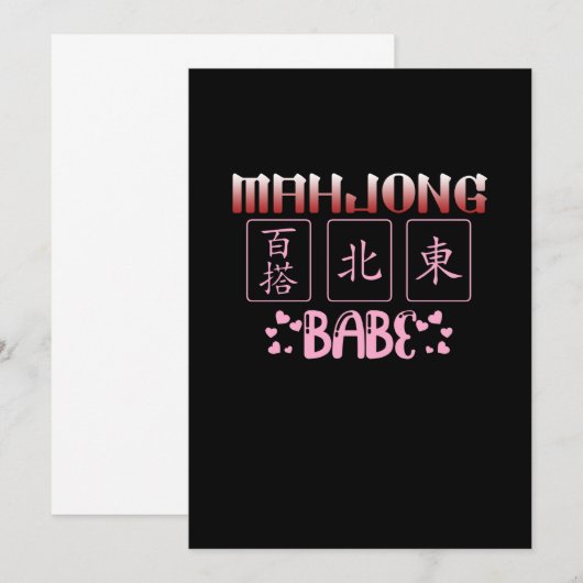 Mahjong Babe Game Player Kaart (Voorkant / Achterkant)