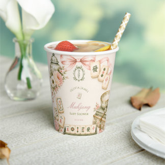 Mahjong baby shower papieren bekers