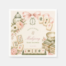 Mahjong baby shower servet