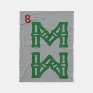 Mahjong Bamboe Sozu Acht Bamboe Tegel Chinese Mah Fleece Deken