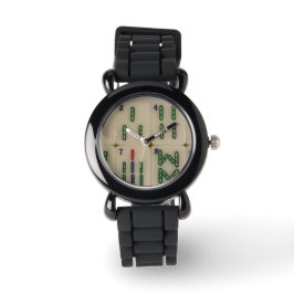 Mahjong bamboe tegel horloge