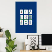 Mahjong Bamboe Tegels Kunstprint Poster (Thuiskantoor)