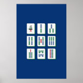 Mahjong Bamboe Tegels Kunstprint Poster (Voorkant)
