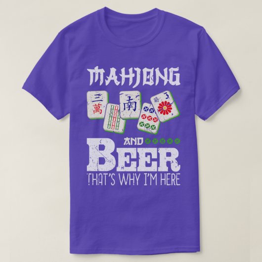 Mahjong Bier Grappig Mah Jong T-shirt (Design voorkant)