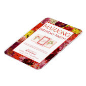 Mahjong Birthday Party Invitation, Floral Magneet (Linkerzijde)