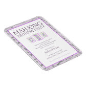 Mahjong Birthday Party Invitation, purple toile Magneet (Rechterzijde)