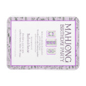 Mahjong Birthday Party Invitation, purple toile Magneet (Horizontaal)