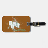 mahjong blue bagagelabel (Voorkant horizontaal)