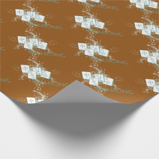 mahjong blue cadeaupapier (Hoek)