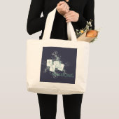 mahjong blue grote tote bag (Voorkant (product))