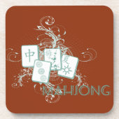 mahjong blue onderzetter (Voorkant)