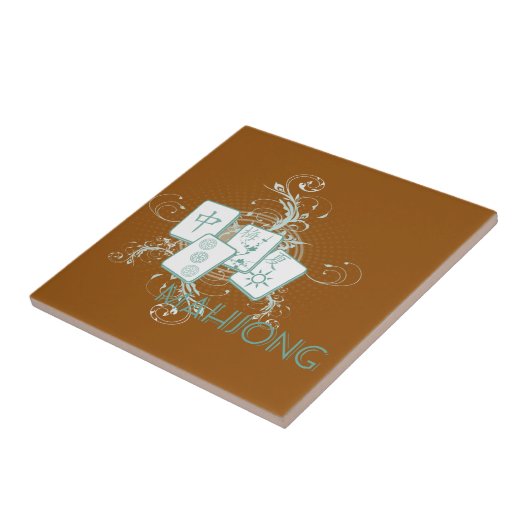 mahjong blue tegeltje (Zijkant)