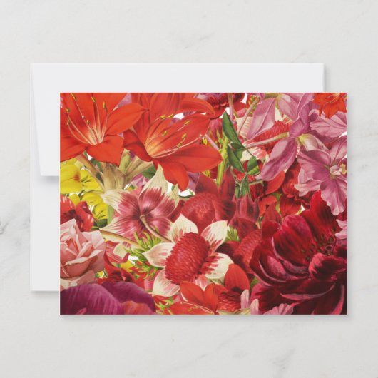 Mahjong Bold Rijke Rode Bloemen Uitnodiging (Achterkant)