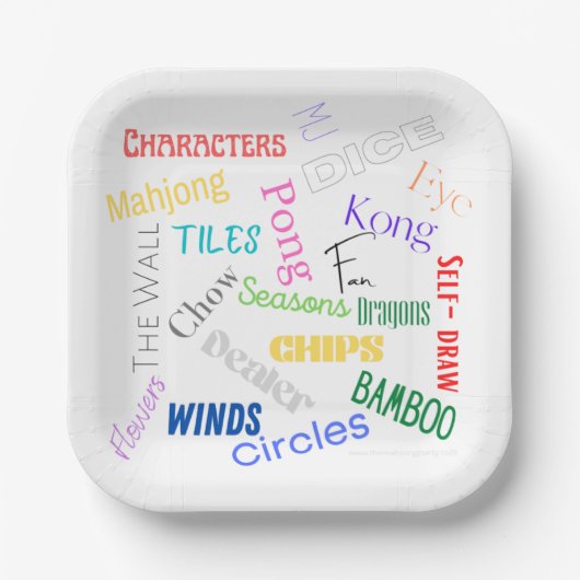 Mahjong Borden 7 inch Papieren Bordje (Voorkant)