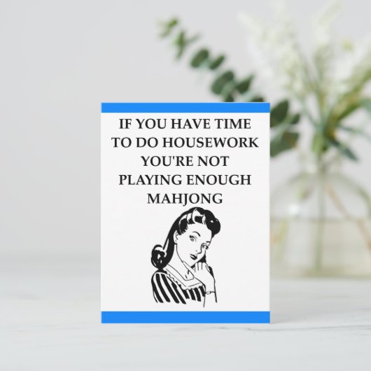 MAHJONG BRIEFKAART (Staand voorkant)