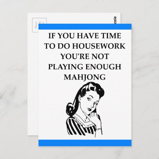 MAHJONG BRIEFKAART (Voorkant / Achterkant)