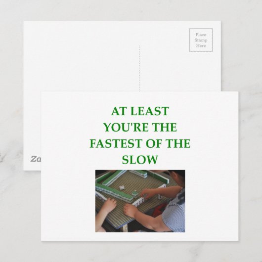 MAHJONG BRIEFKAART (Voorkant / Achterkant)