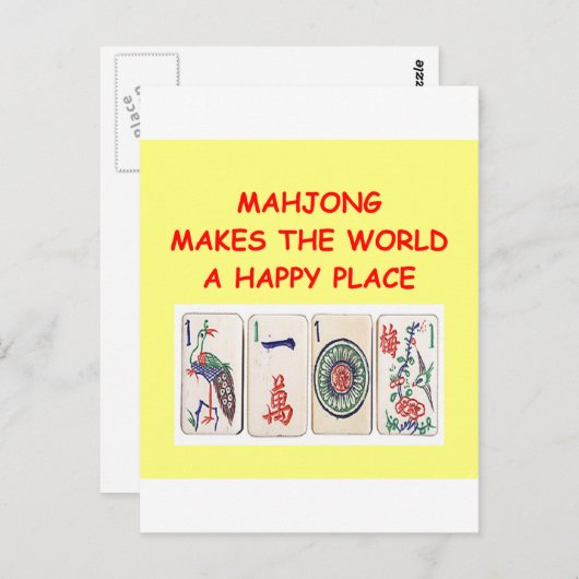 mahjong briefkaart (Voorkant / Achterkant)
