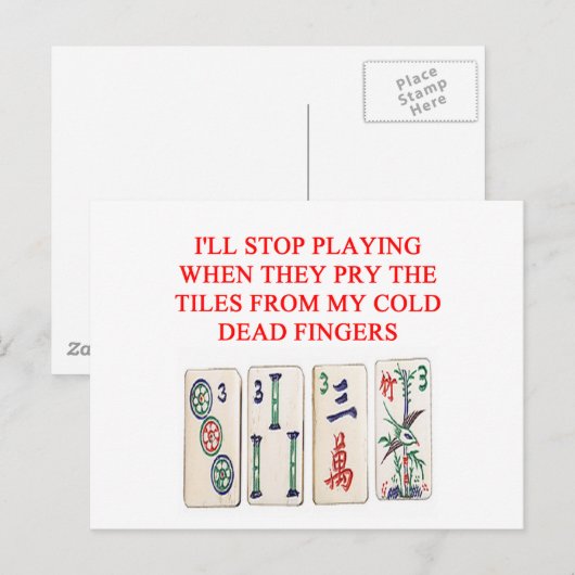 mahjong briefkaart (Voorkant / Achterkant)