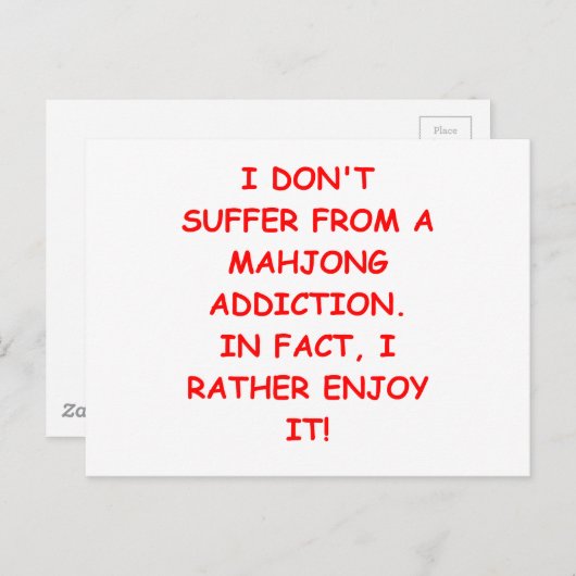 MAHJONG BRIEFKAART (Voorkant / Achterkant)