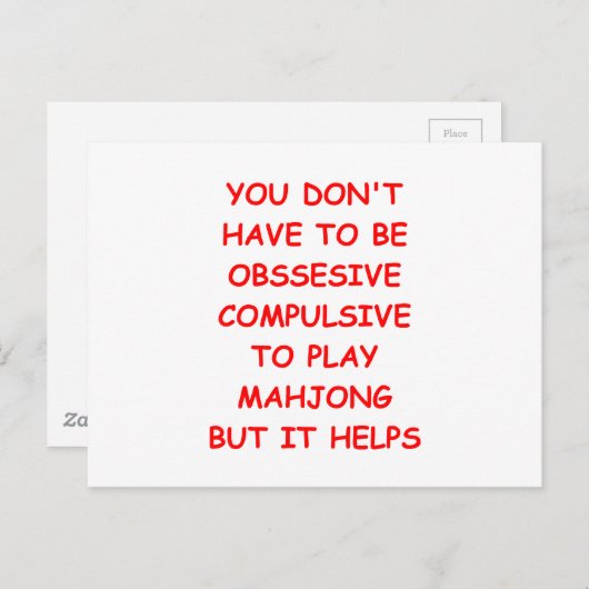 mahjong briefkaart (Voorkant / Achterkant)