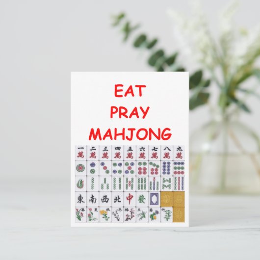 mahjong briefkaart (Staand voorkant)