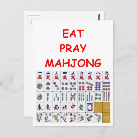 mahjong briefkaart (Voorkant / Achterkant)