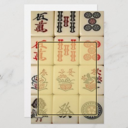 Mahjong Briefpapier (Voorkant / Achterkant)