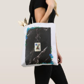 Mahjong Canvas tas met Blue Floral Accent (Dichtbij)